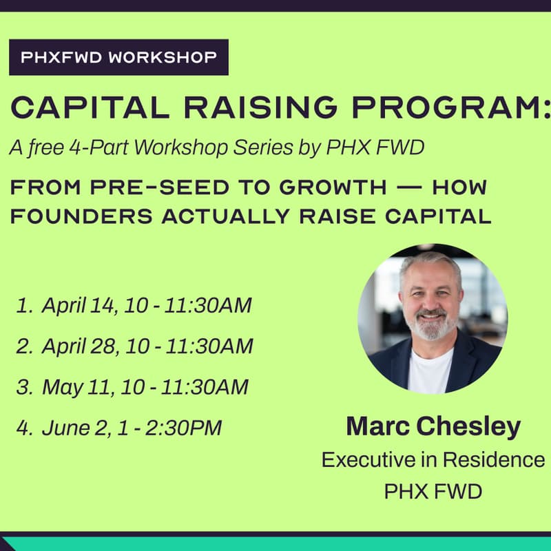 Cover Image for Capital Raising Series: A Free 4-Part Workshop Series by PHX FWD