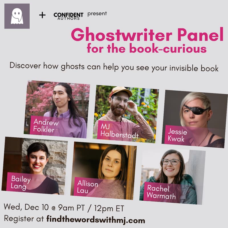 Cover Image for Ghostwriter panel for the book-curious