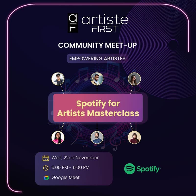 Cover Image for Unlocking the Potential: Spotify for Artists (@ Google Meet )