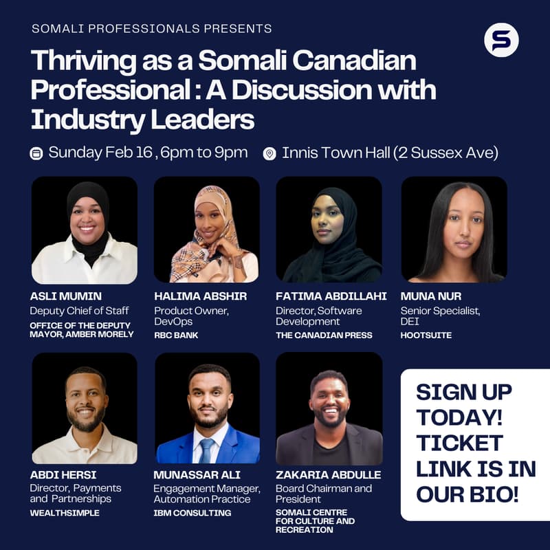Cover Image for Thriving as a Somali Canadian Professional: A Discussion with Industry Leaders