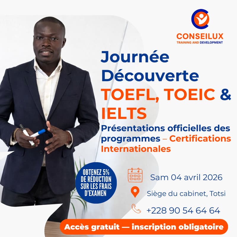Cover Image for Journée Découverte TOEFL, TOEIC & IELTS
