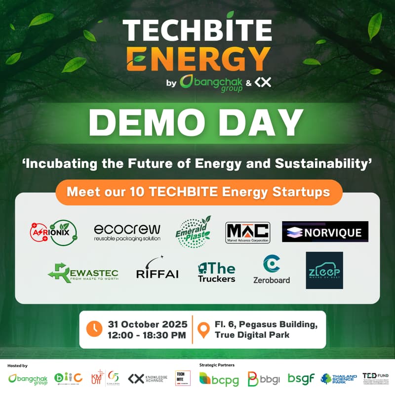 Cover Image for Demo Day: TECHBITE Energy by Bangchak Group & KX Knowledge Xchange