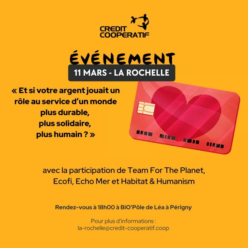 Cover Image for Soirée finance solidaire du crédit Coopératif de la Rochelle avec la commu TFTP