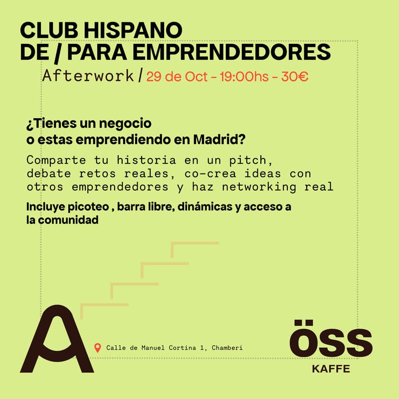 Cover Image for Club Hispano de/para Emprendedores - Afterwork @ Oss Kaffe