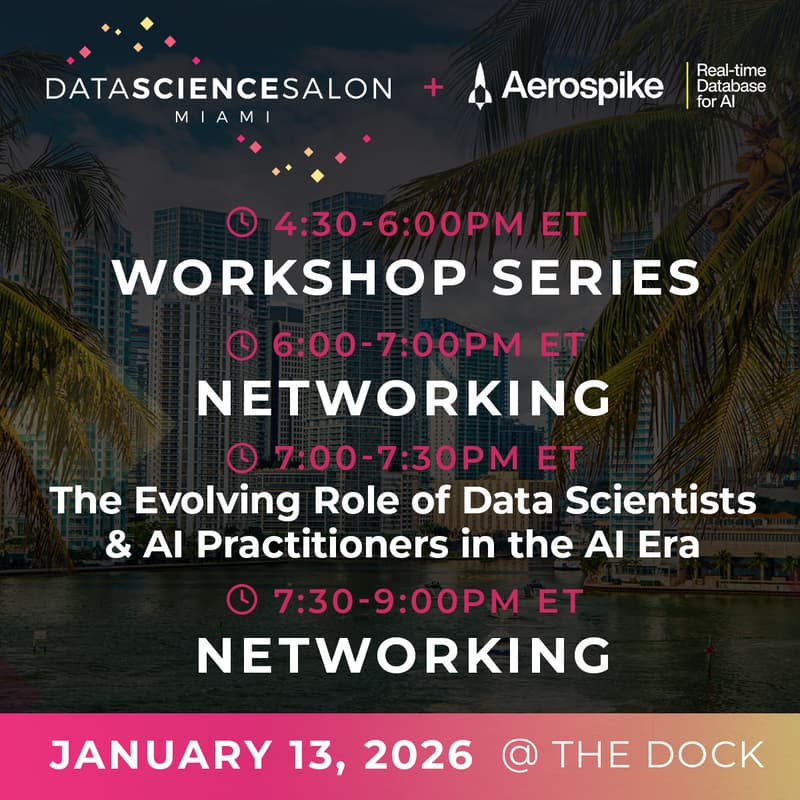 Cover Image for DSS 🦩 MIA | Applied AI Workshop + Leadership Talk with Rossella Blatt Vital VP of Engineering, AI & Data at Sprout Social