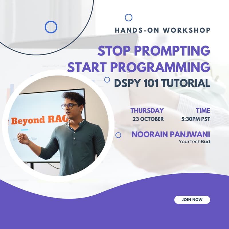 Cover Image for Stop Prompting, Start Programming: A Hands-On DSPy Workshop