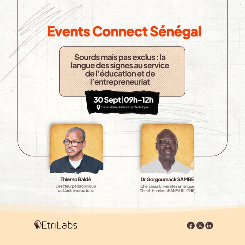Cover Image for Event Connet ''« Sourds mais pas exclus : la langue des signes au service de l’éducation et de l’entrepreneuriat »''