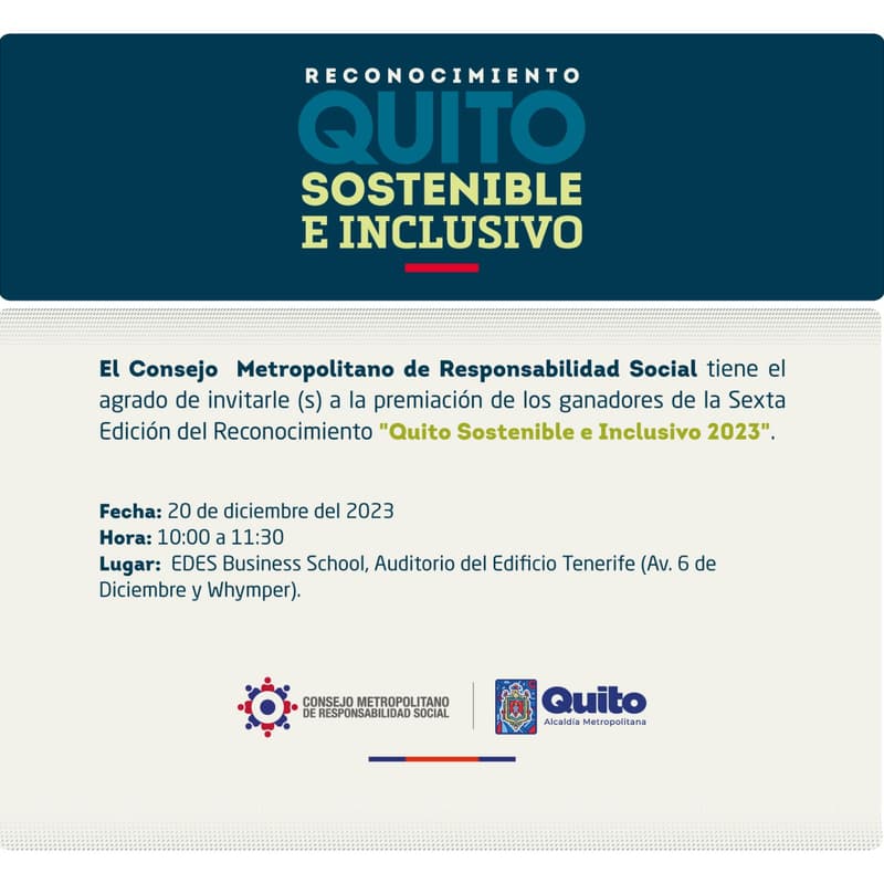 Cover Image for Reconocimiento Quito Sostenible e Inclusivo