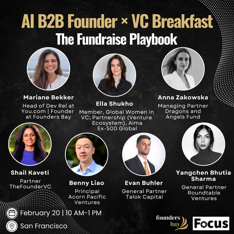 Cover Image for AI B2B Founder × VC Breakfast: The Fundraise Playbook @ Focus Innovation Studio
