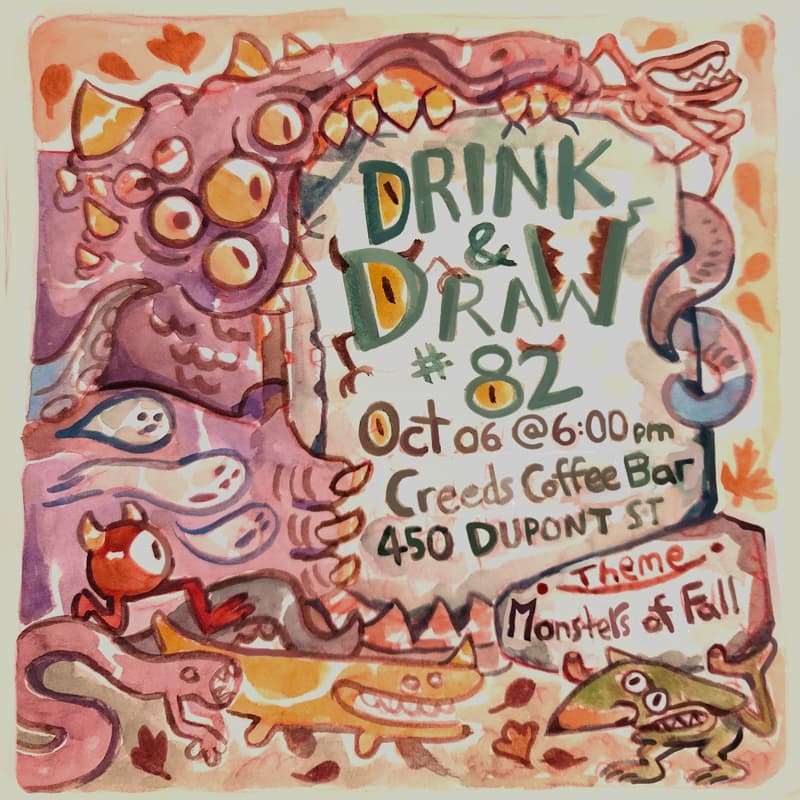 Cover Image for Drink & Draw Toronto #82 Monsters of fall 👹