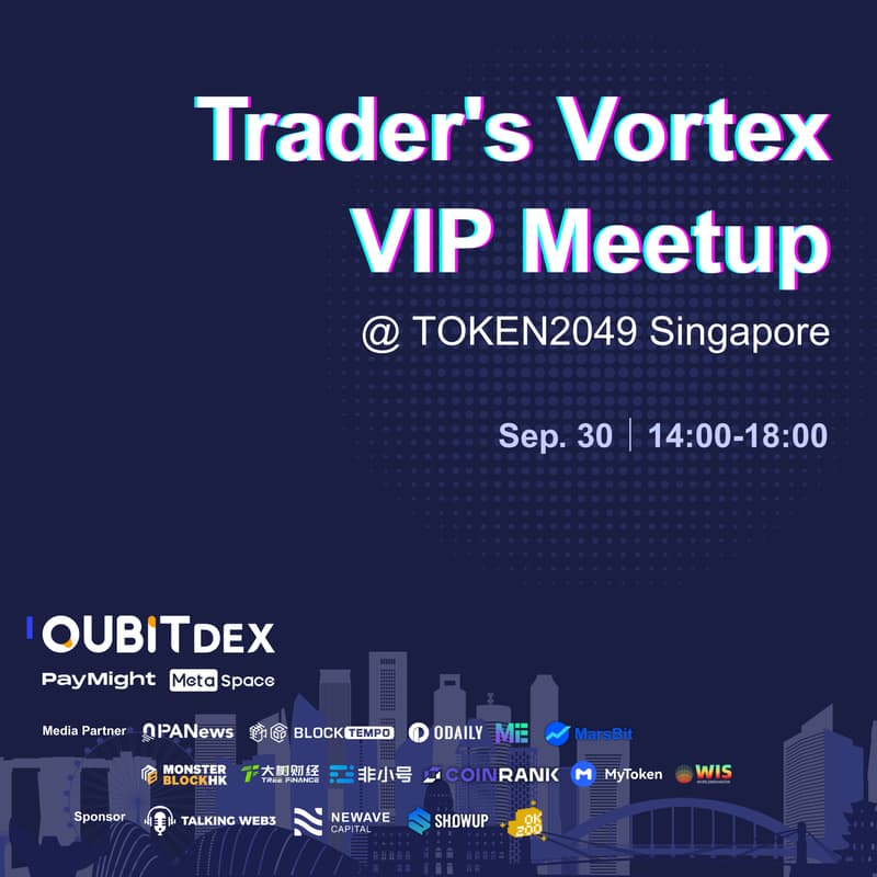 Cover Image for The QuBitDEX Trader's Vortex VIP Meetup @ TOKEN2049 Singapore