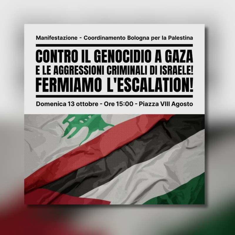 Immagine di copertina per BOLOGNA - Manifestazione contro il genocidio a Gaza
