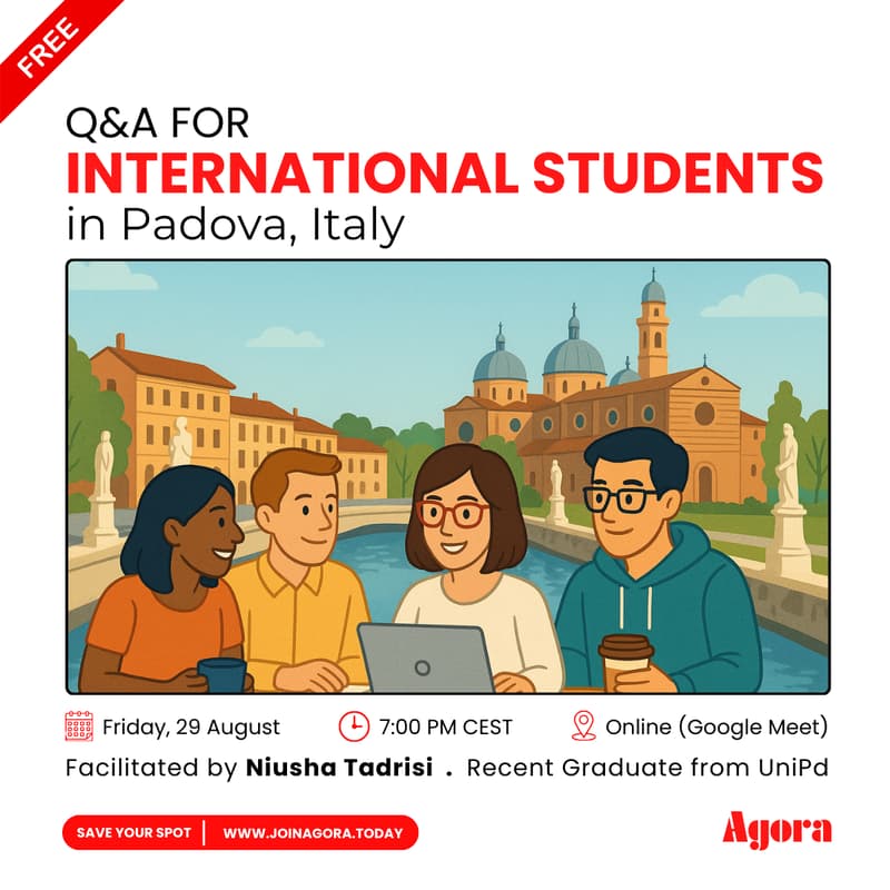 Cover Image for Q&A for International Students in Padova (Free Online Session)