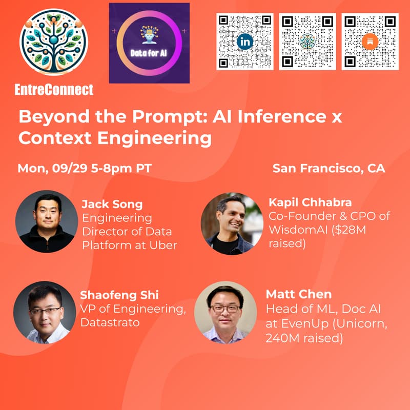 Cover Image for Beyond the Prompt: AI Inference x Context Engineering with Uber, Wisdom AI, EvenUp and Datastrato