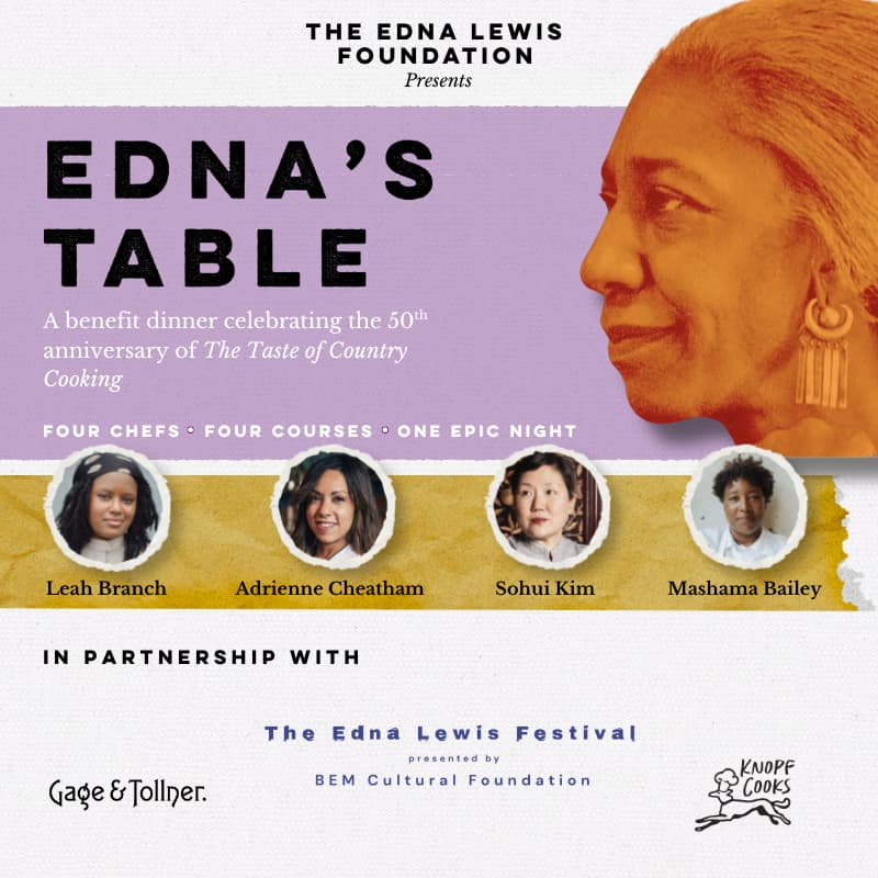 Cover Image for Edna’s Table, A Benefit Dinner Celebrating the 50th Anniversary of The Taste of Country Cooking
