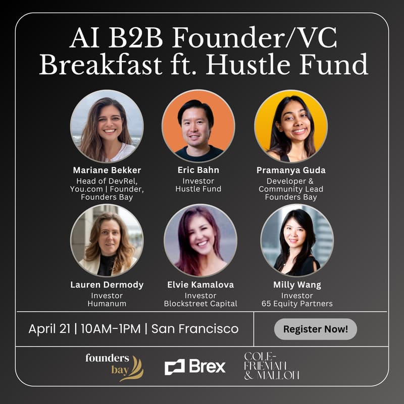 Cover Image for AI B2B Founder/VC Breakfast ft. Hustle Fund