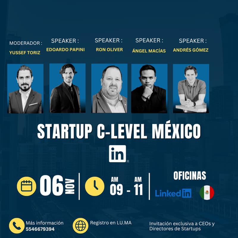 Cover Image for 🧠 Startup C-Level México | Del perfil al pipelineEvento exclusivo en las oficinas de LinkedIn México