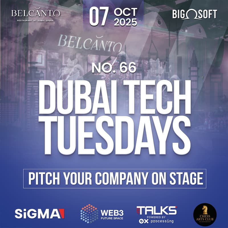 Cover Image for Dubai Tech Tuesdays No. 66 - Pitch Your Company on Stage!