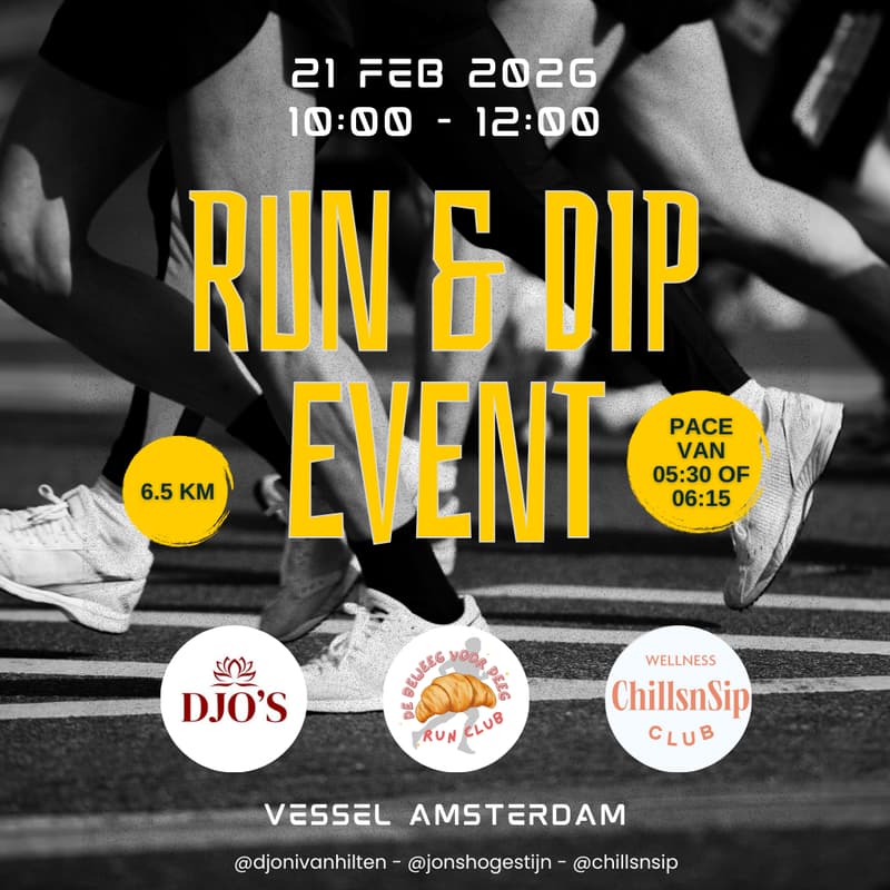 Cover Image for RUN & DIP event by Beweeg Voor Deeg, DJO'S, & ChillsnSip.