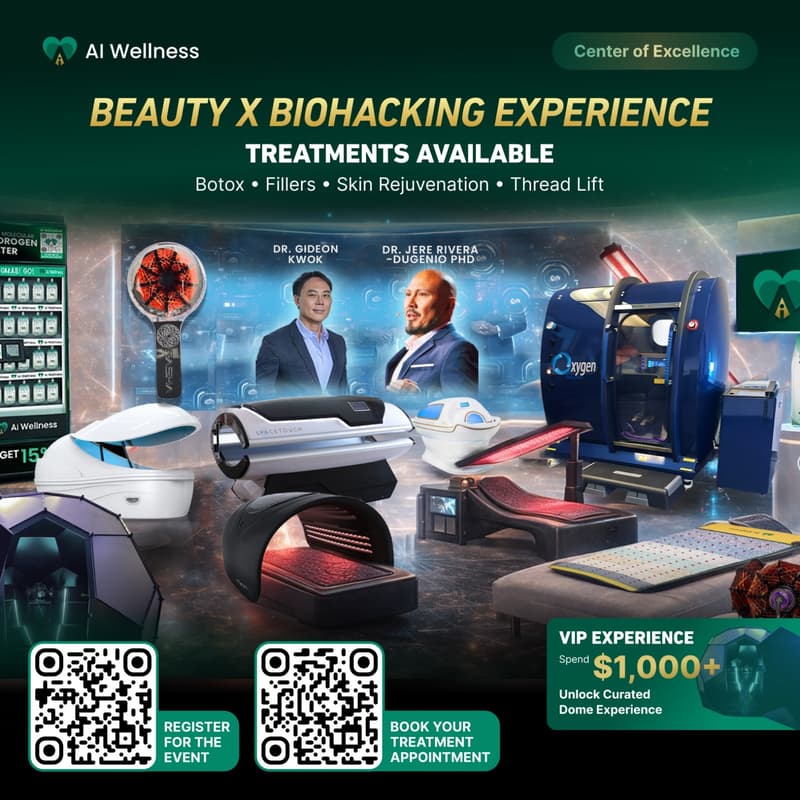 Cover Image for BEAUTY x BIOHACKING EXPERIENCE with Dr. Gideon Kwok & Dr. Jere Rivera Dugenio PhD - Exclusive Showcase of the RASHA Skin Glow Wand!