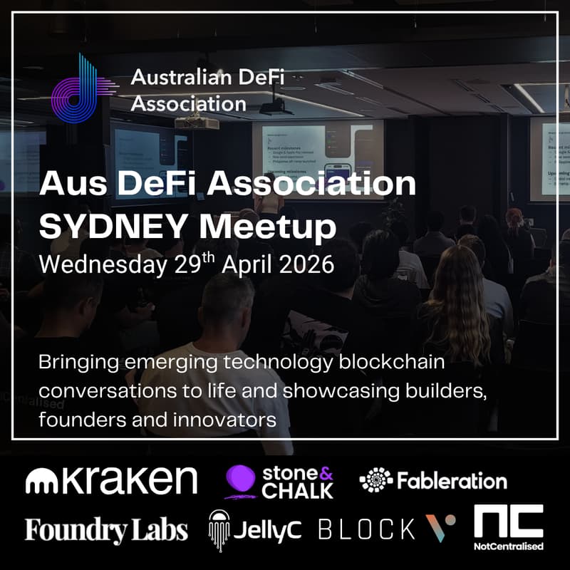 Cover Image for Aus DeFi Association (SYDNEY) - 29th April 2026