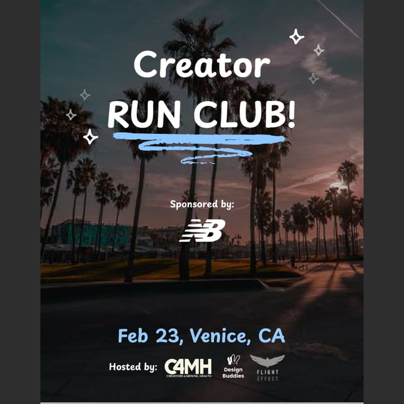 Cover Image for Creator Run Club (by Creators 4 Mental Health, Design Buddies, and Flight Effect) Sponsored by New Balance