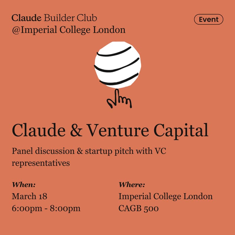 Cover Image for Claude & Venture Capital | Claude Builder Club @ Imperial