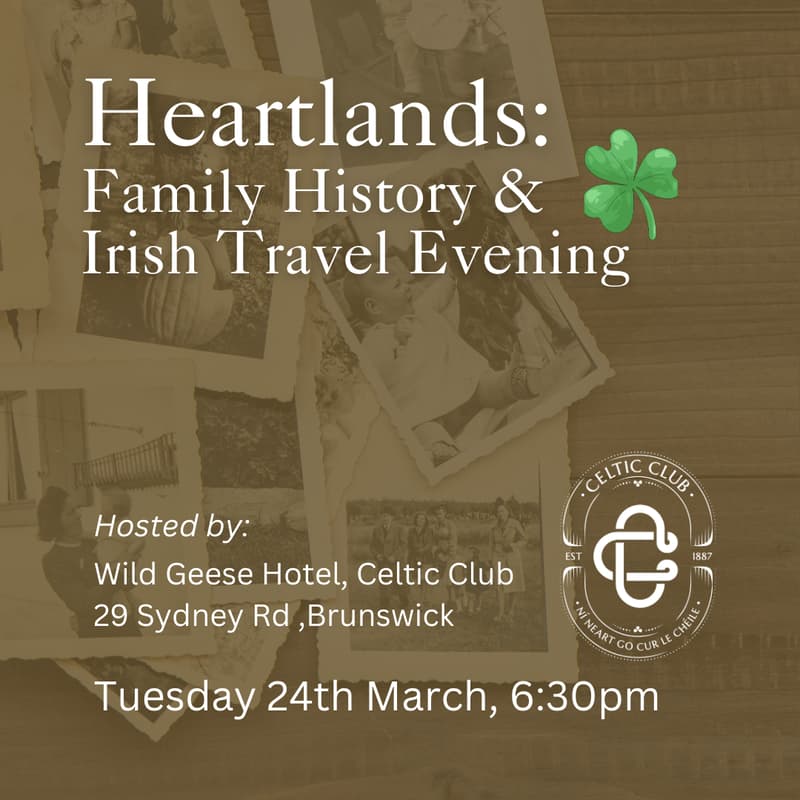 Cover Image for Heartlands: Family History & Irish Travel Evening