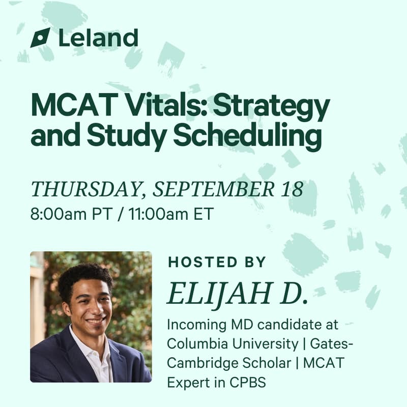 Cover Image for MCAT Vitals: Strategy and Study Scheduling