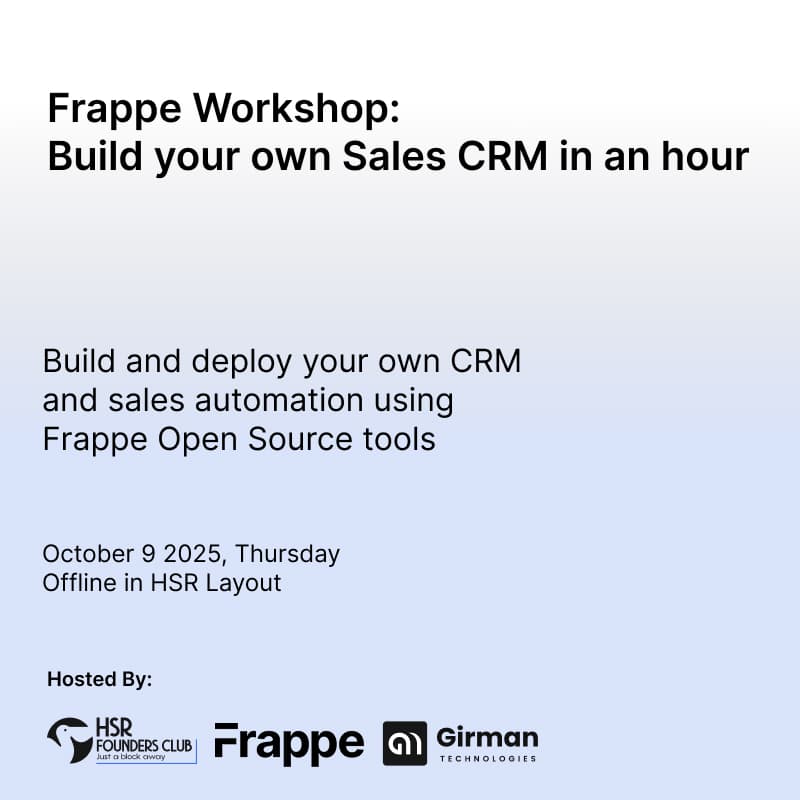 Cover Image for Build your own Sales CRM using Frappe.