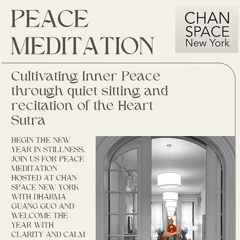 Cover Image for POSTPONED New Year Peace Meditation with Dharma Guang Guo