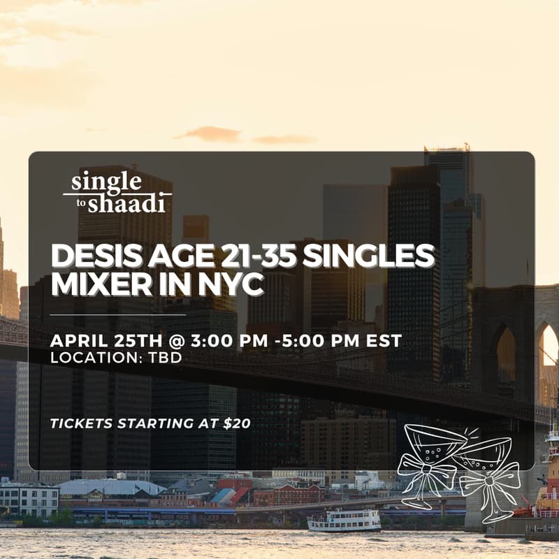 Cover Image for Desis Age 21-35 Singles Mixer in NYC