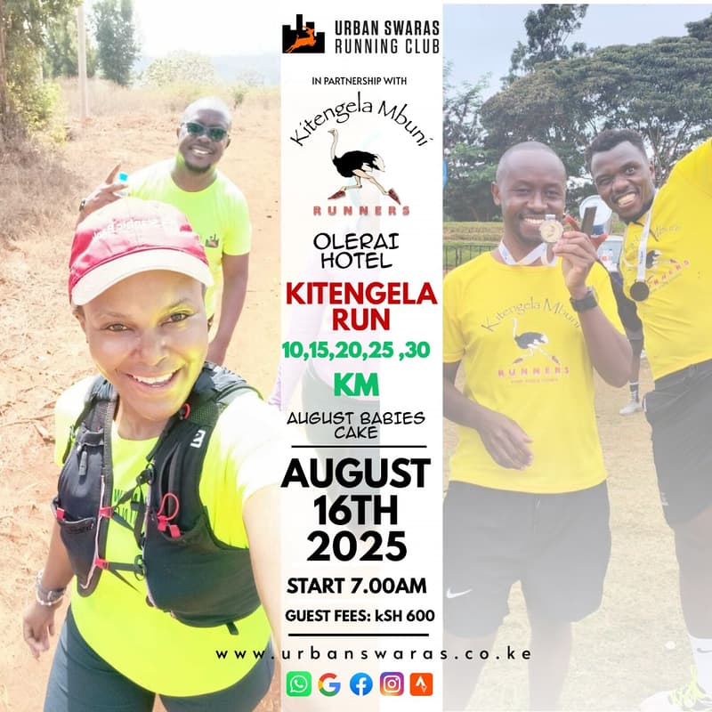 Cover Image for USRC 16/08/2025 Run 814 – Olerai Hotel @ Kitengela, Kajiado (KSH600 guest fee)