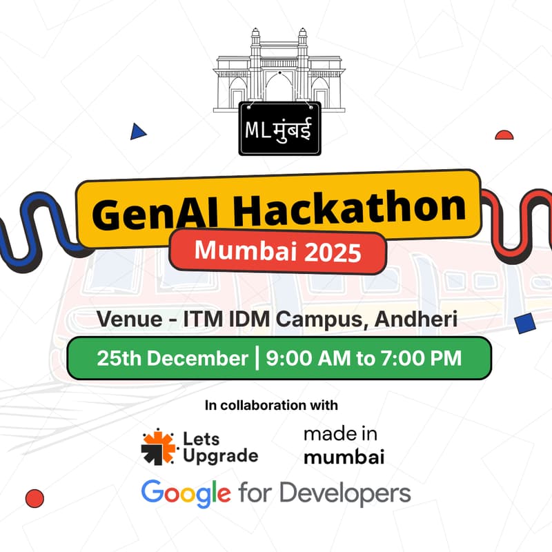 Cover Image for GenAI Hackathon - Mumbai (Phase 1 - Idea Submission)