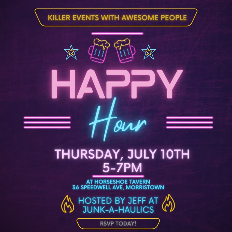 Cover Image for Happy Hour in Morristown (Hosted by Jeff at Junk-A-Haulics)