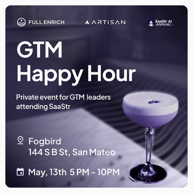 Cover Image for GTM Happy Hour - SaaStr