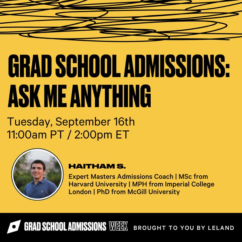 Cover Image for Grad School Admissions: Ask Me Anything