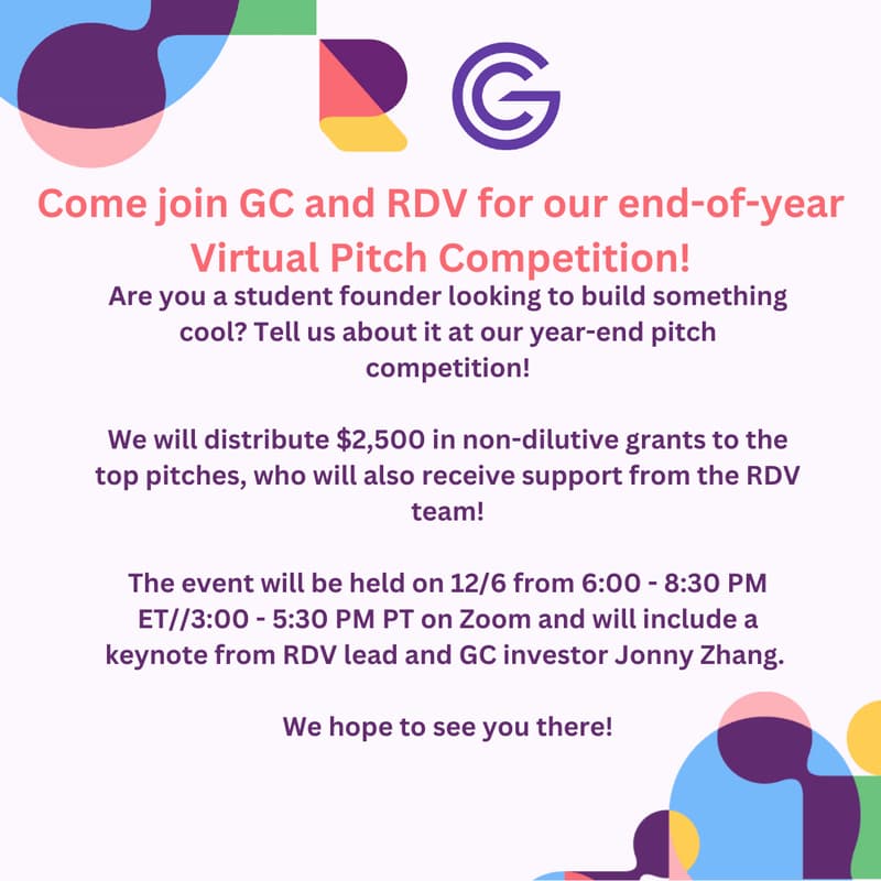 Cover Image for RDV End of Year Virtual Pitch Competition!