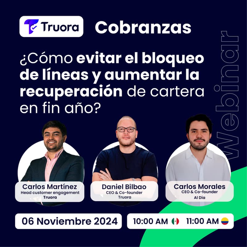 Cover Image for Webinar: ¿Cómo evitar el bloqueo de líneas y aumentar la recuperación de cartera en fin año?