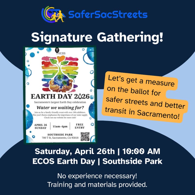 Cover Image for Safer Sac Streets Signature Gathering: ECOS Earth Day Fair