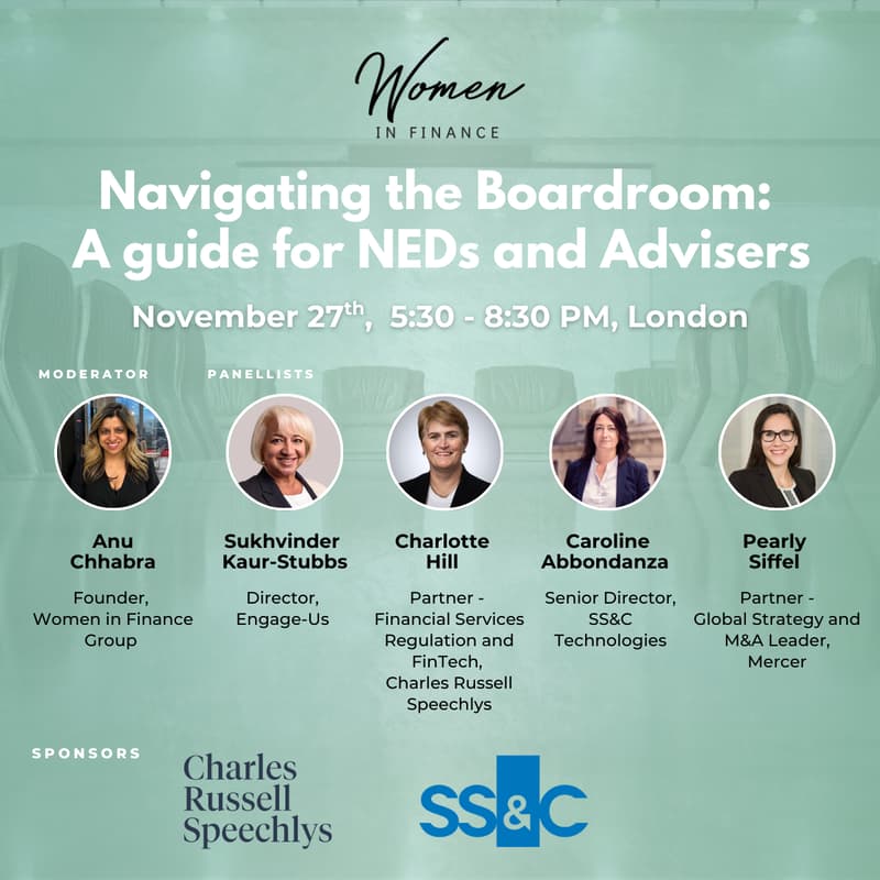 Cover Image for Women in Finance - Navigating the Boardroom: A Guide for NEDs and Advisers