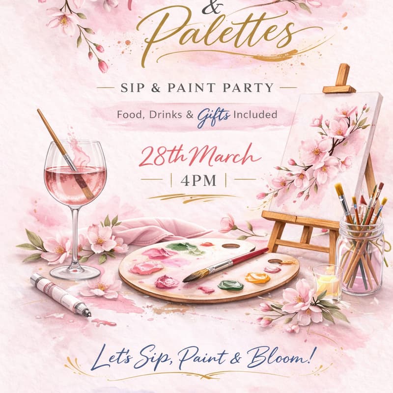 Cover Image for Petals & Palettes (Paint & Sip Event)