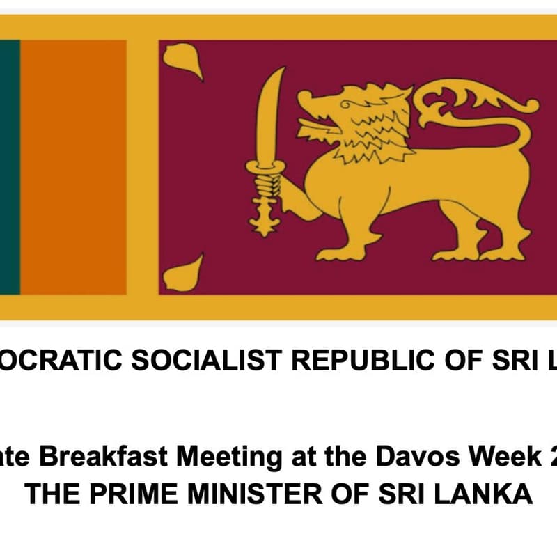 Cover Image for Private Breakfast Meeting - THE PRIME MINISTER OF SRI LANKA