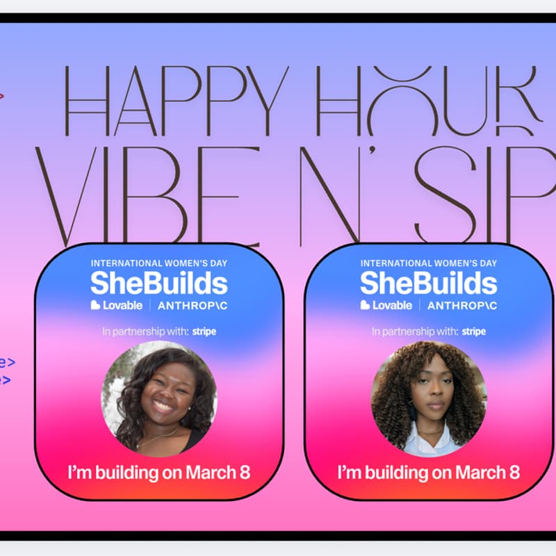 Cover Image for She Builds DayHappy Hour: Vibe N’ Sip
