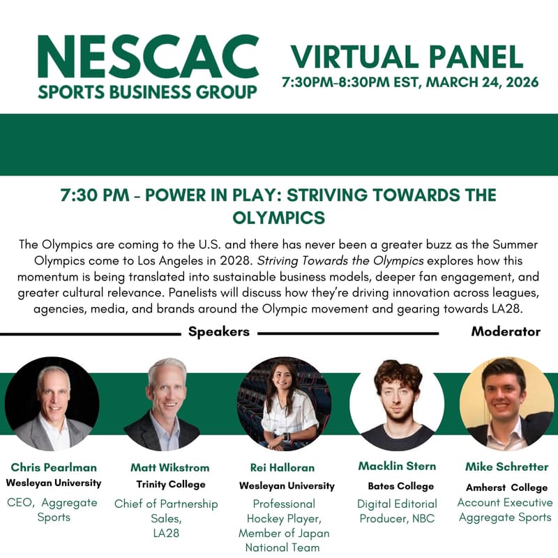 Cover Image for NESCAC SBG Panel: Power in Play: Striving towards the Olympics