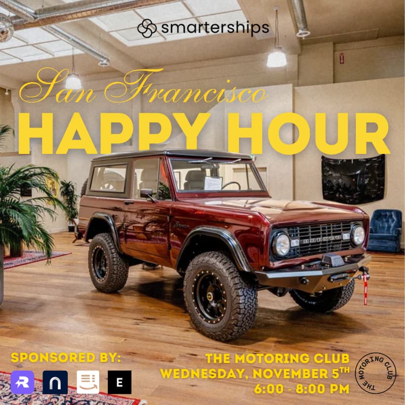 Cover Image for Smarterships San Francisco Happy Hour: Sponsored by Nostra, Revamp, and Dataships