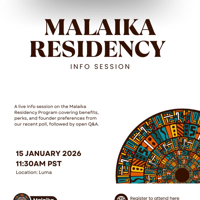 Cover Image for Malaika Residency Info Session & Q&A