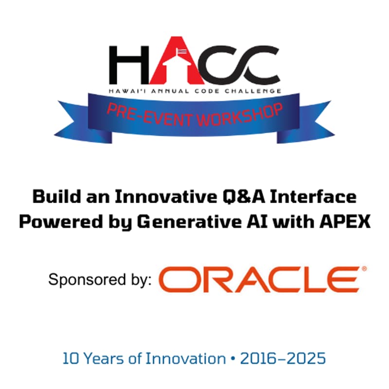 Cover Image for HACC25 Pre-event - Generative AI with Oracle APEX