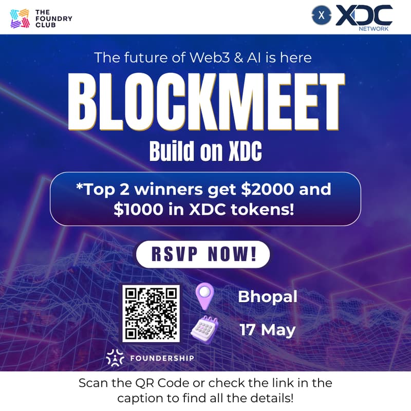 Cover Image for TFC Blockmeet Bhopal - Build on XDC