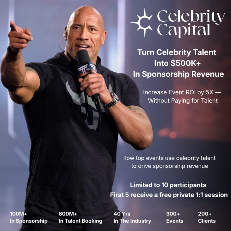 Cover Image for TURN CELEBRITY TALENT INTO $500K+ IN SPONSORSHIP REVENUE AT YOUR NEXT EVENT